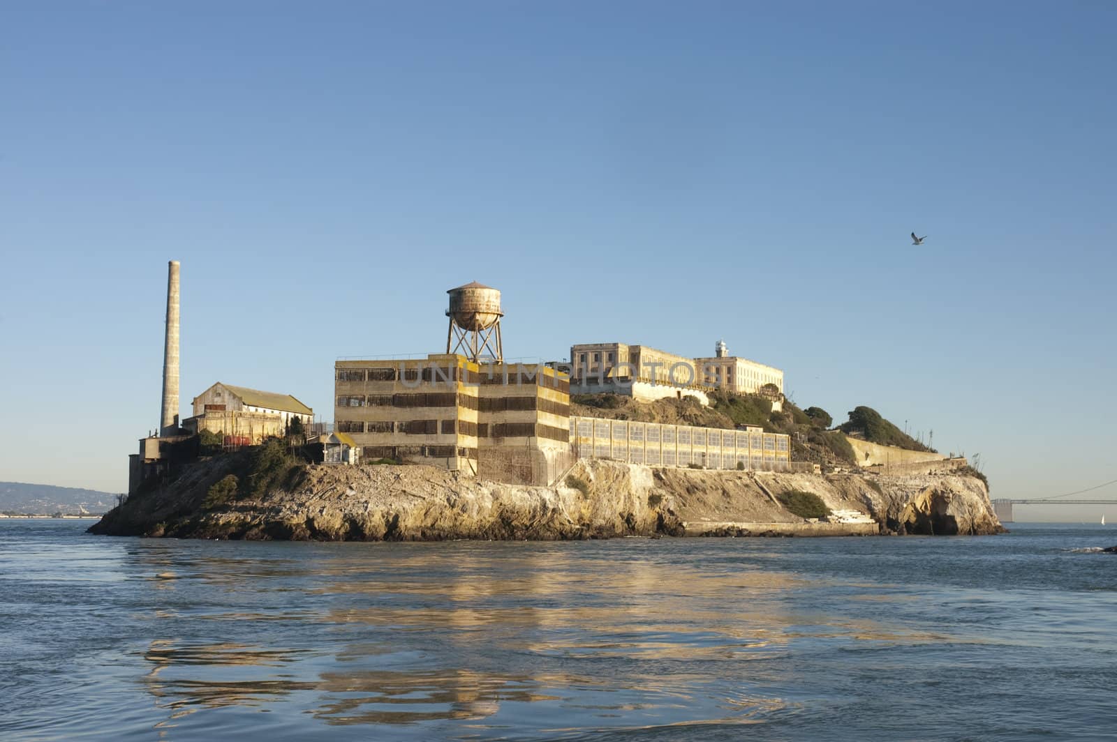 Alcatraz at sunset from the bay