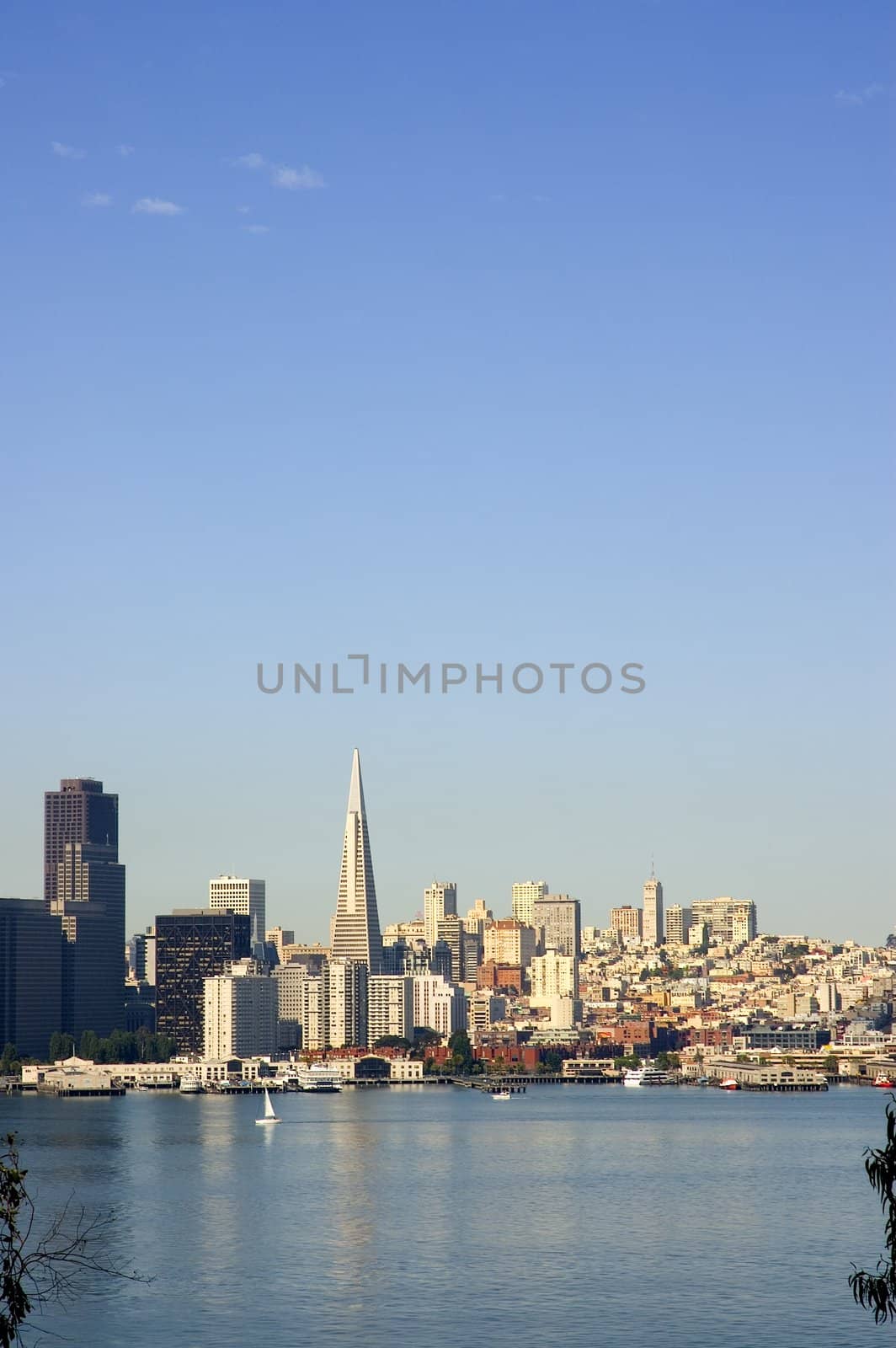 Morning skyline of San Francisco, California, from Treasure island