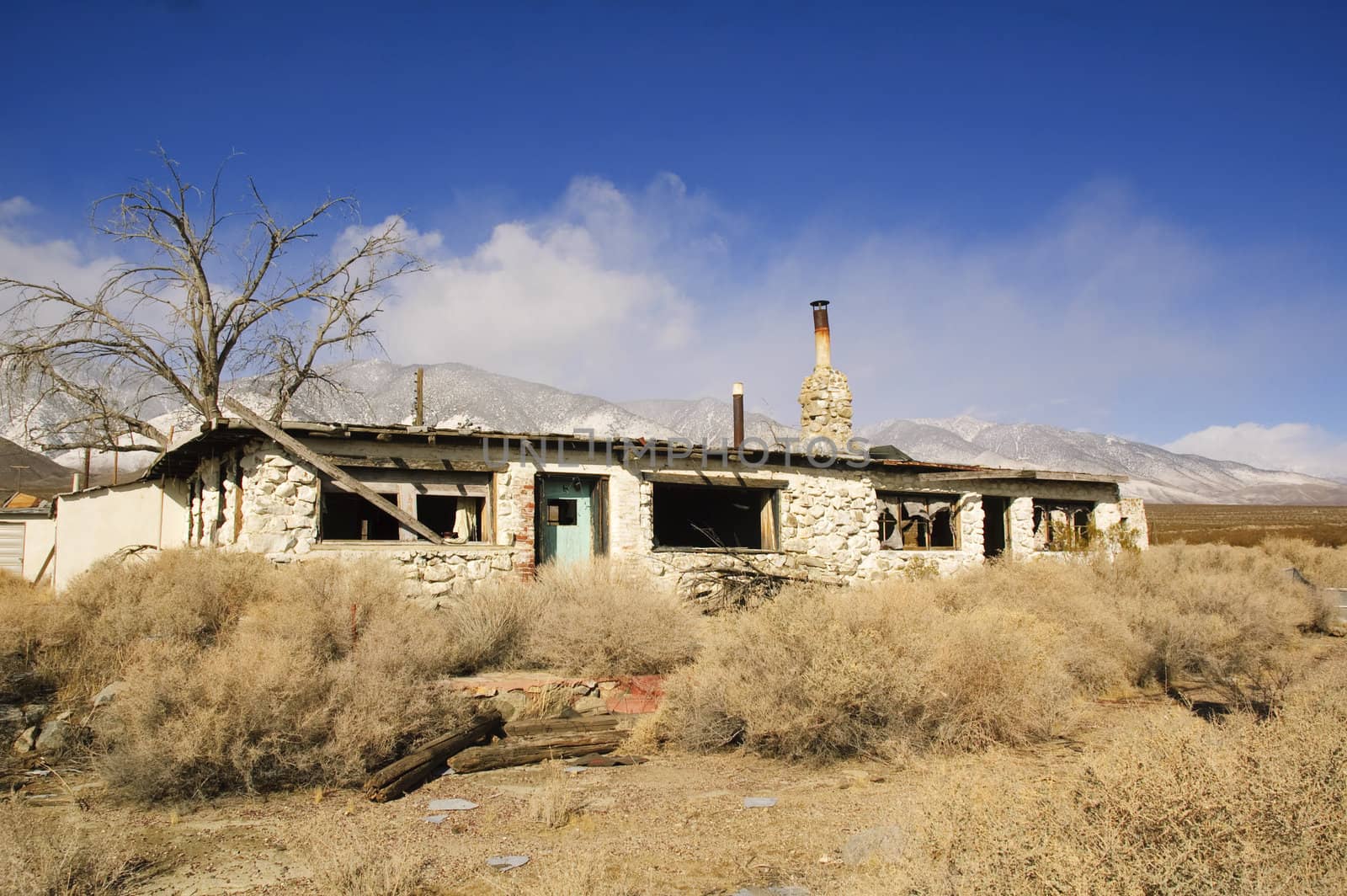 Abandoned stone house in Death Valley National Park , California