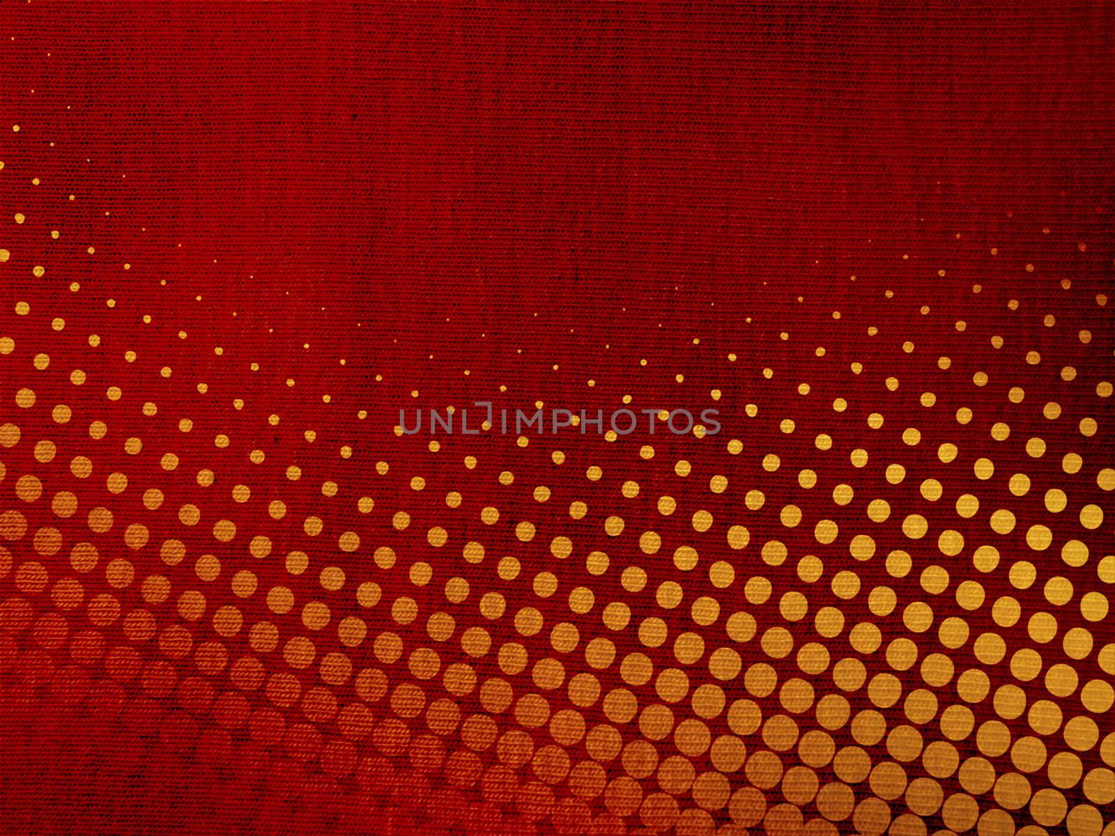 illustration with yellow dots over a red background
