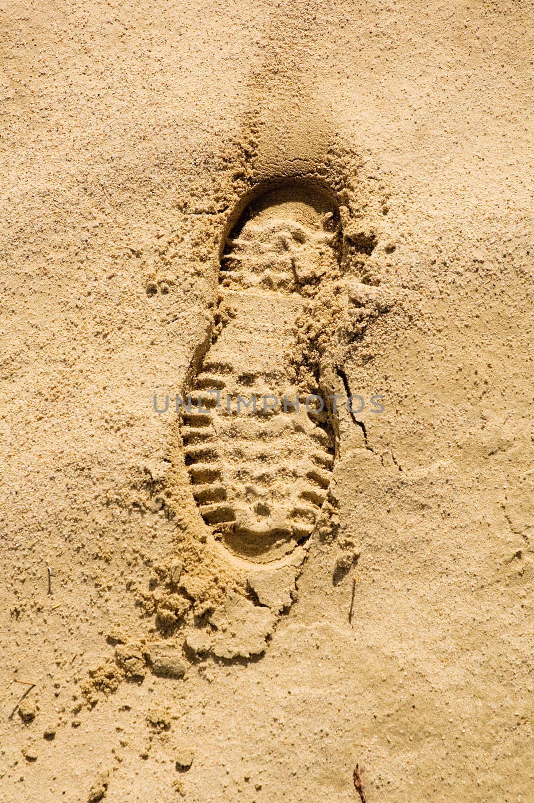 footprint in the sand in Death Valley