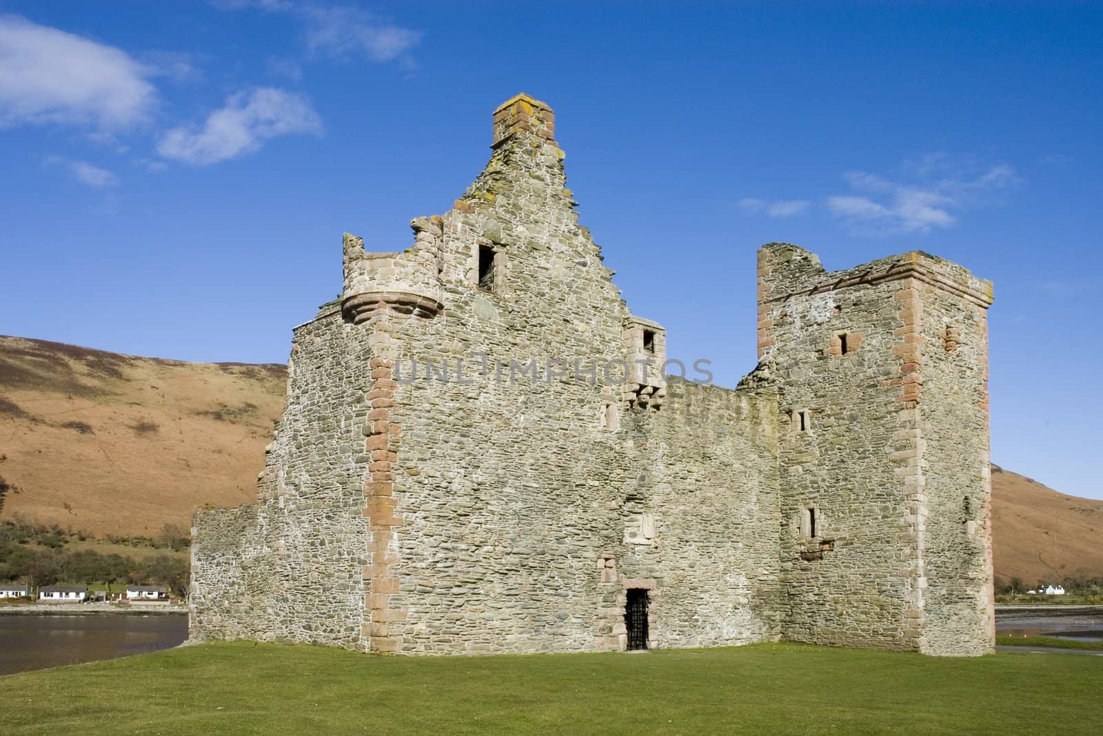 Castle ruins at Lochranza on the isle of Arran in Scotland