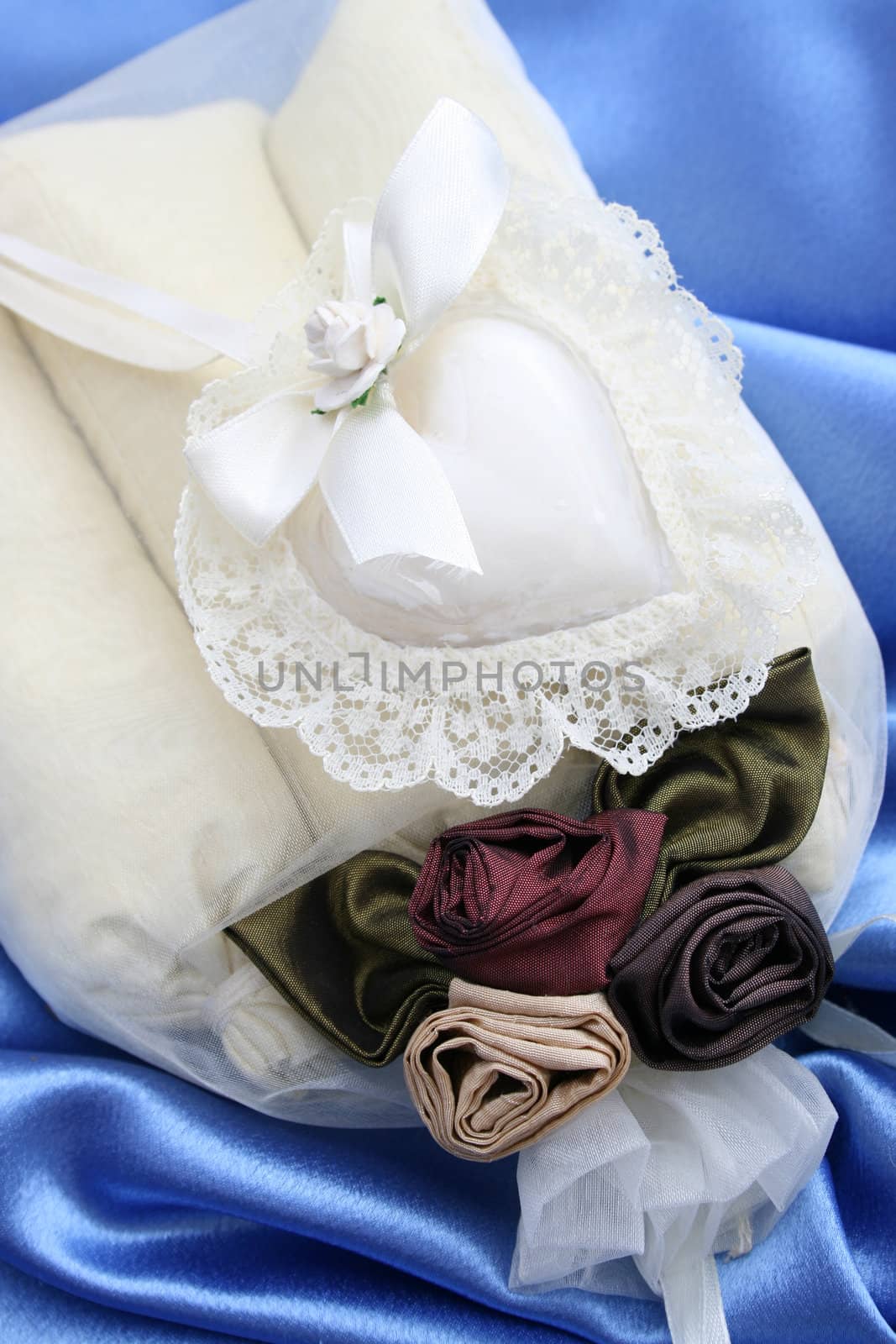 Scented room sachets in a decorated organza bag