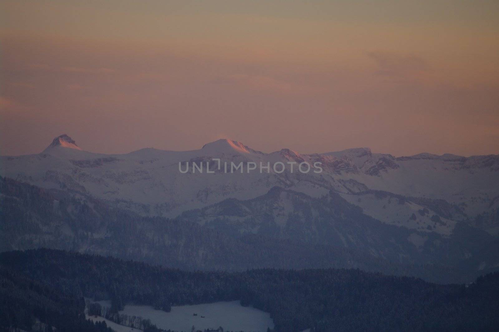 Winter mountains on a bright sunny day by yucas