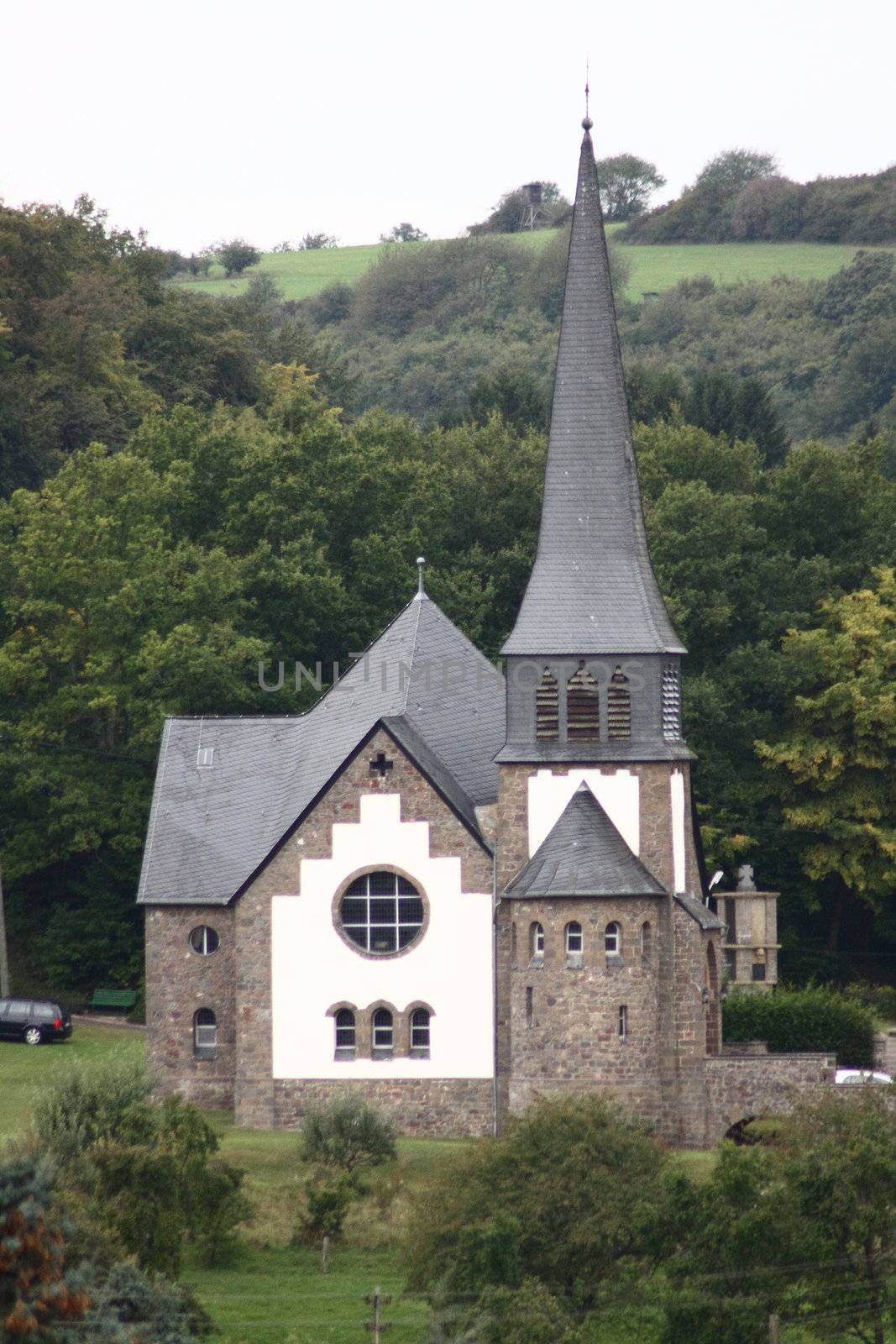 Evangelische Kirche  Berglangenbach,Kreis Birkenfeld,Deutschland    Evangelical Church Berglangenbach, district Birkenfeld, Germany