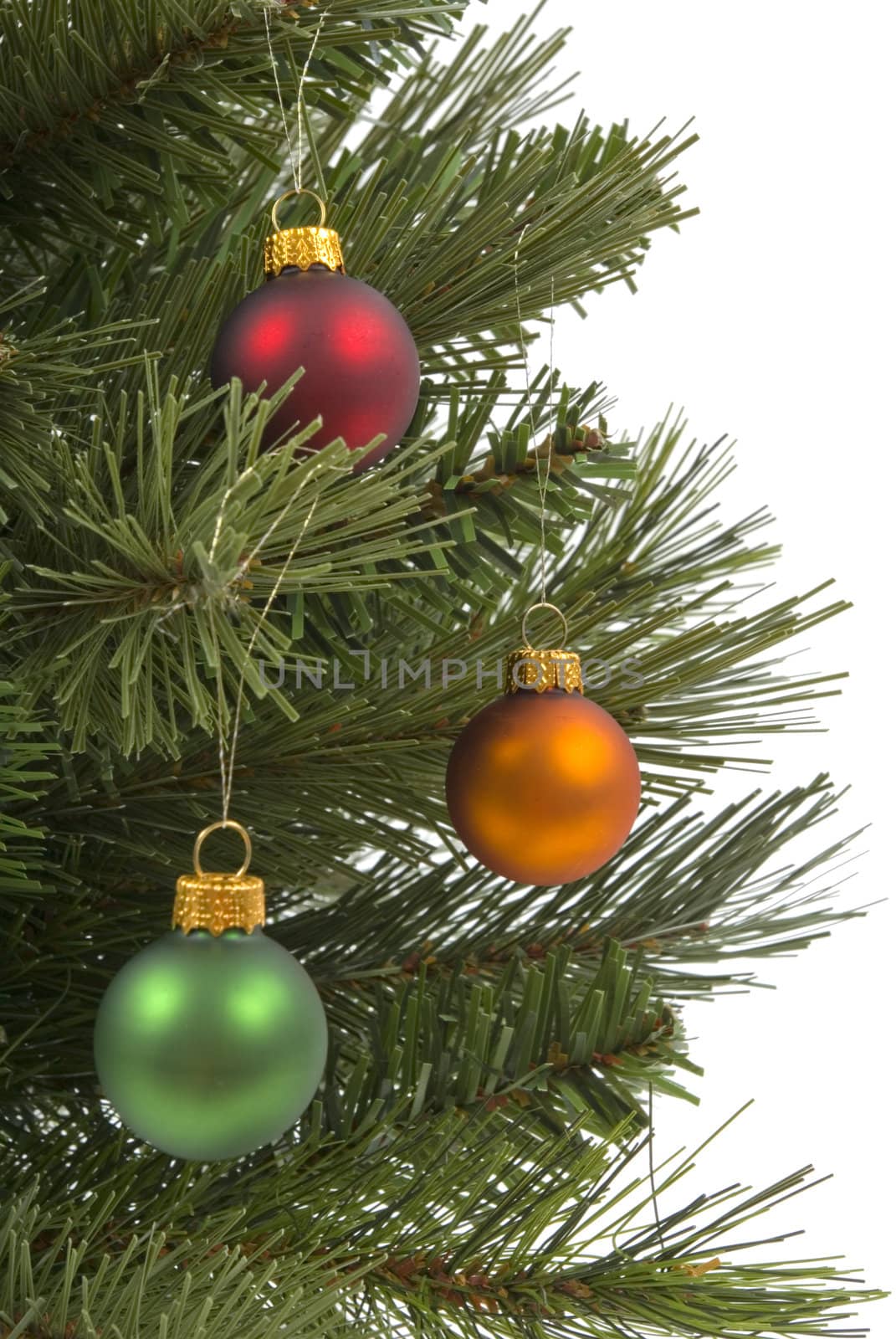 Colorful Christmas ornaments on Christmas tree