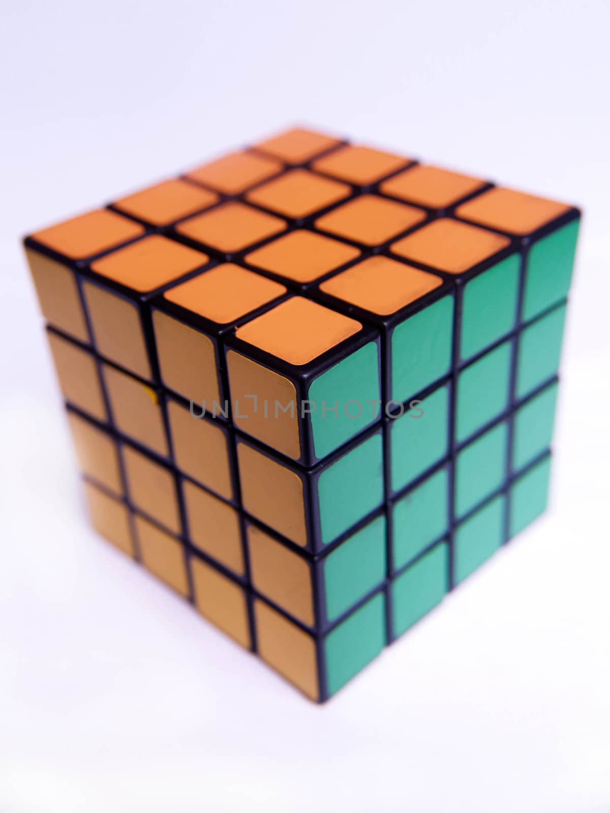 A different side cube isolated on white background.