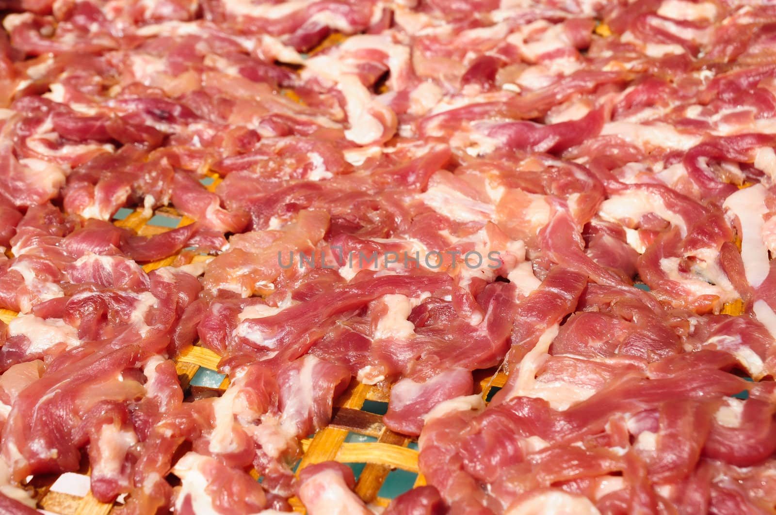 bacon drying in the sun