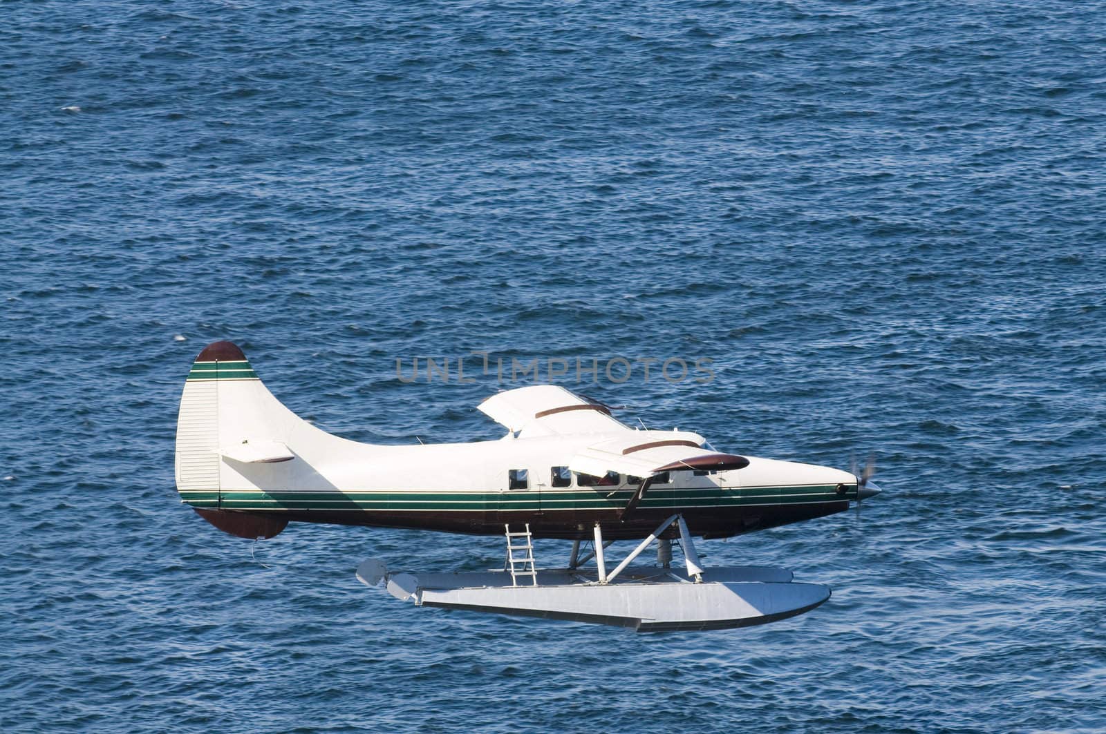 single-engined Seaplane coming in to land in Ketchikan, Alaska