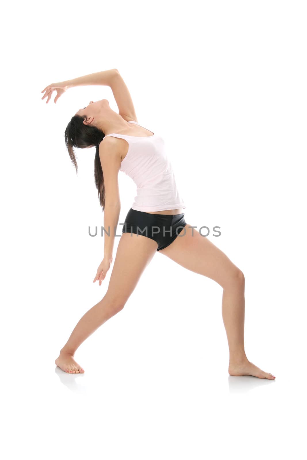 Young woman doing exercise by BDS