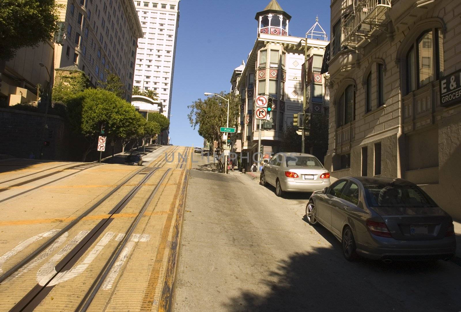 Trolley tracks in San Francisco