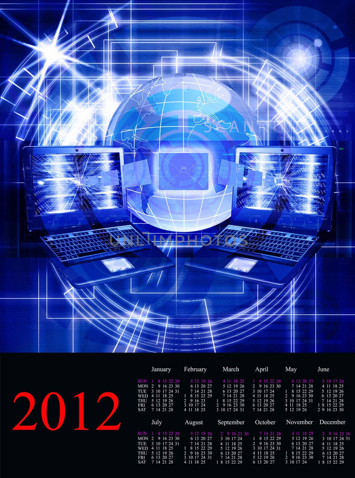 The newest the technology Internet.2012 calendar by sergey150770SV