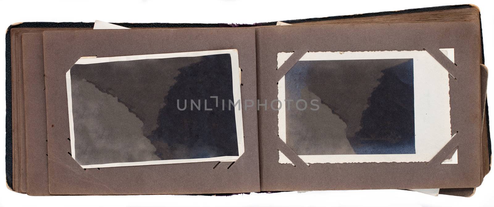 Vintage photo album isolated with clipping path on white background