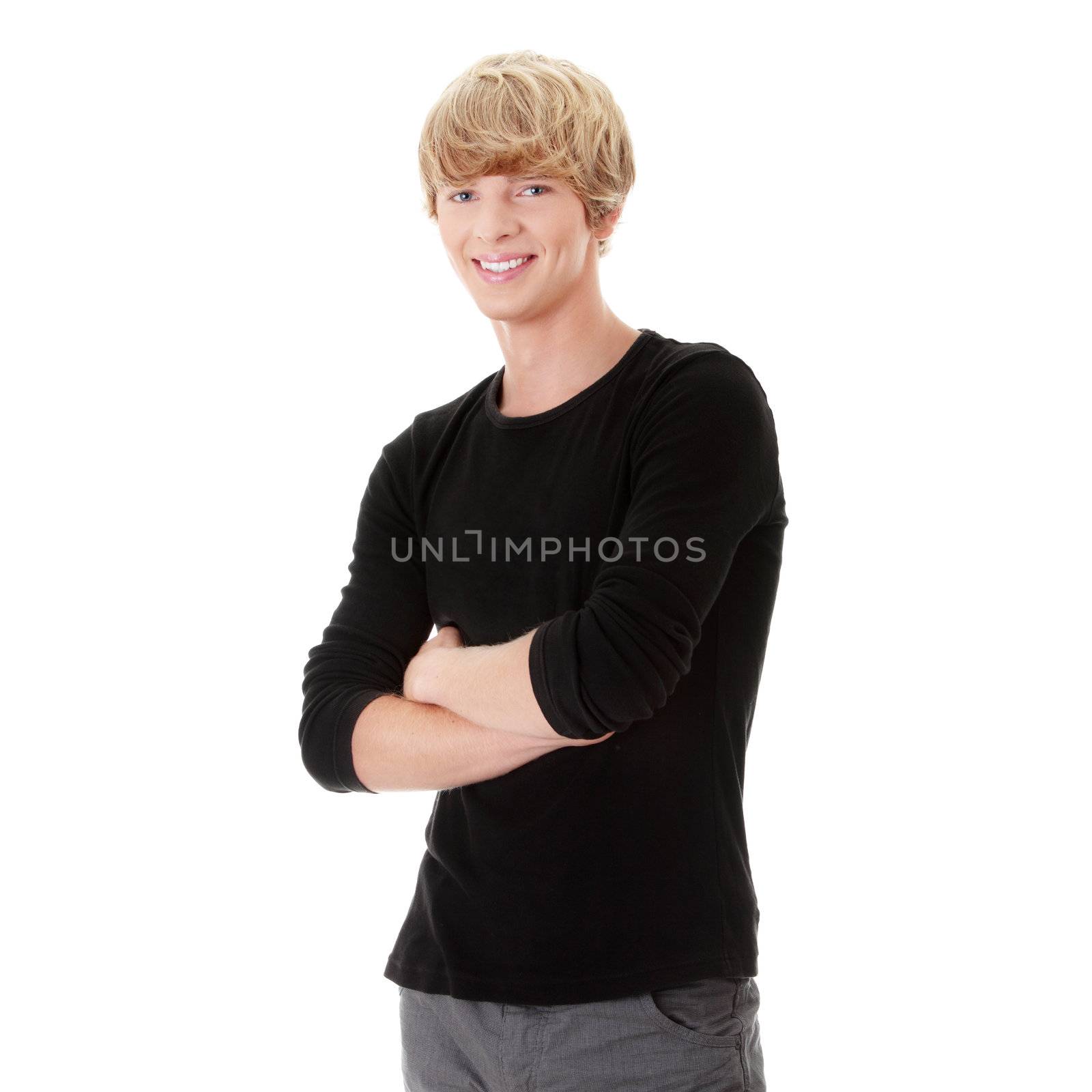Young casual man portrait isolated on white background