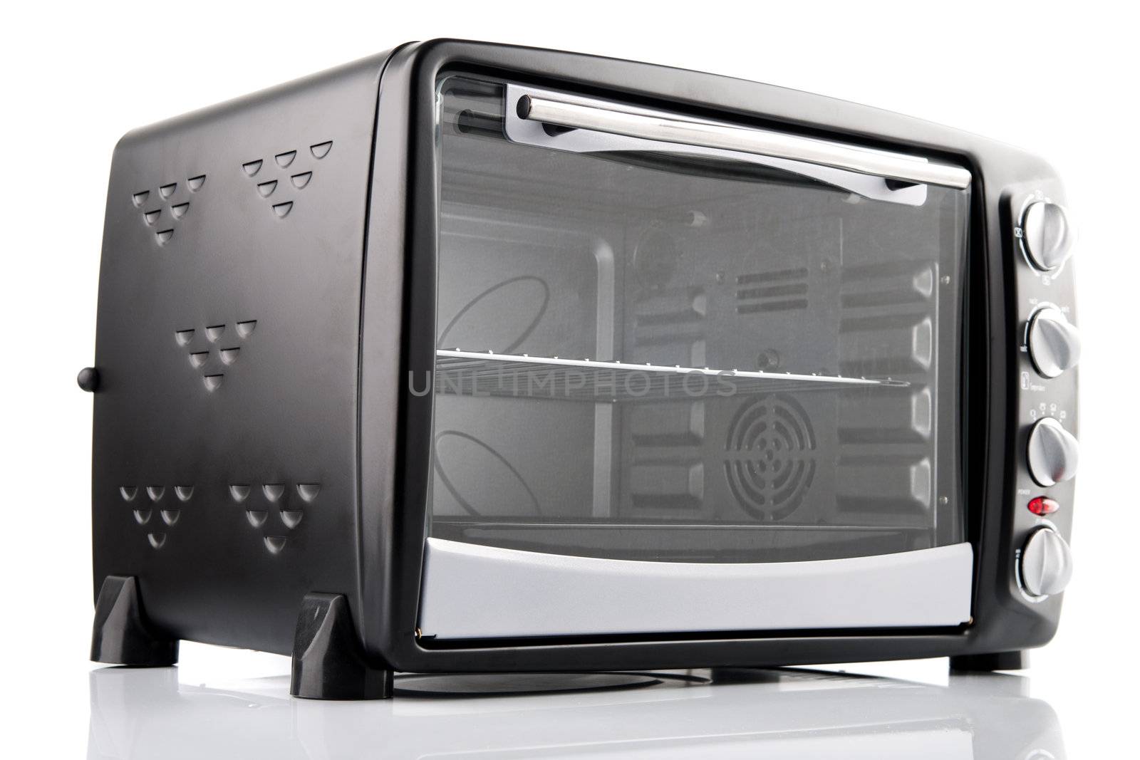 Electric oven on white background