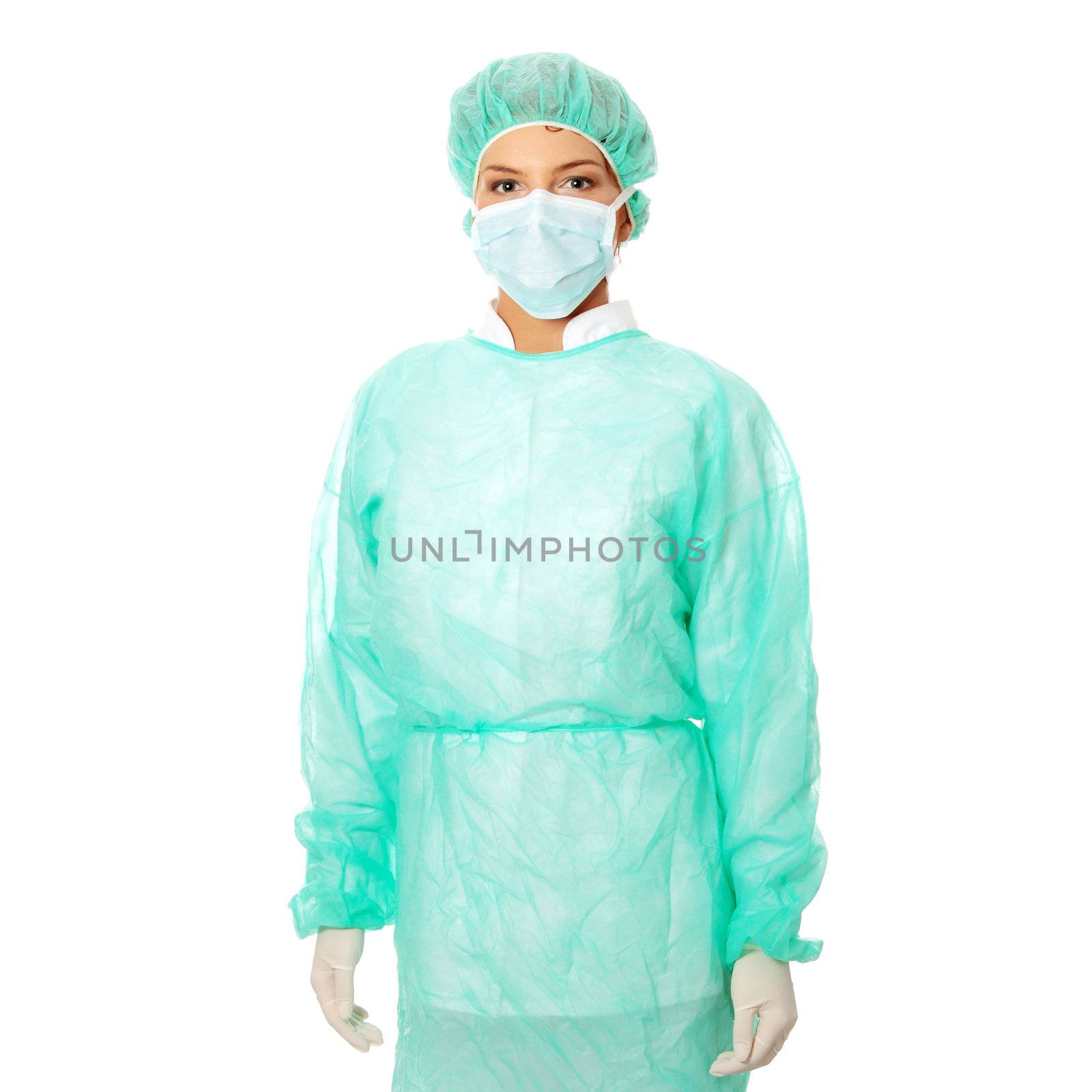 Female doctor in surgical mask by BDS