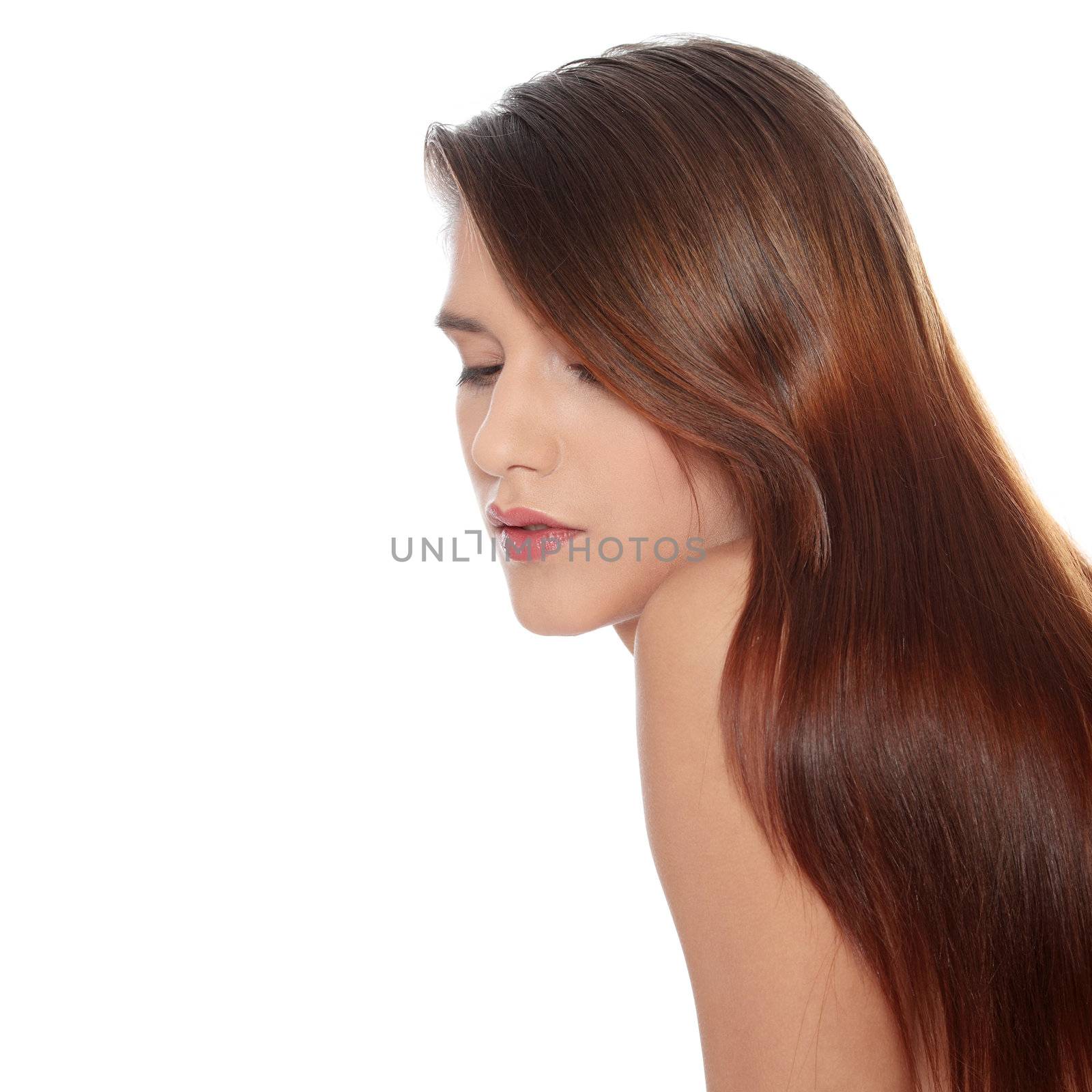 Woman with healthy long hair by BDS