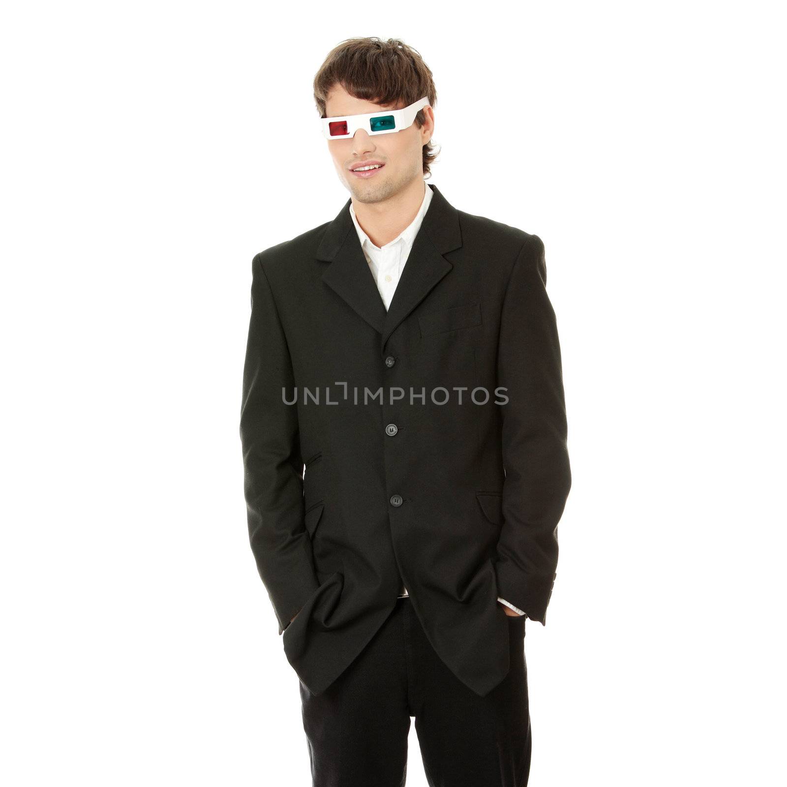 Young handsome man in 3d glasses by BDS