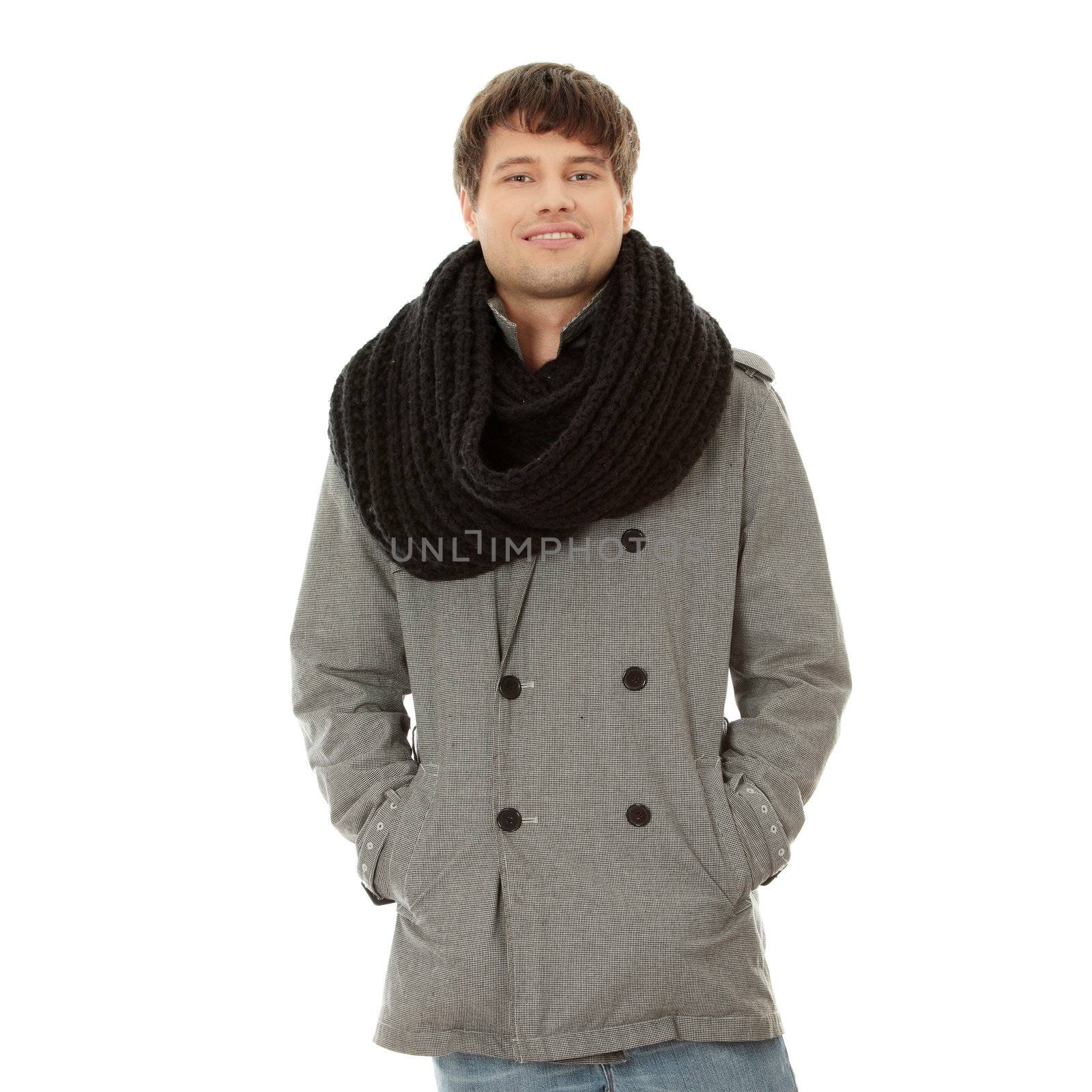 Handsome man in scarf and coat by BDS