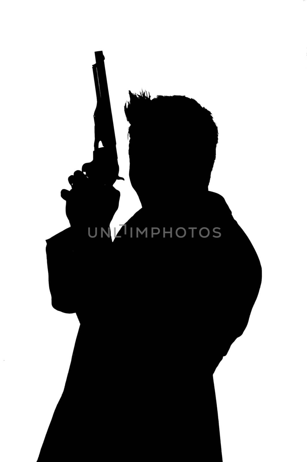sihouette of gun man