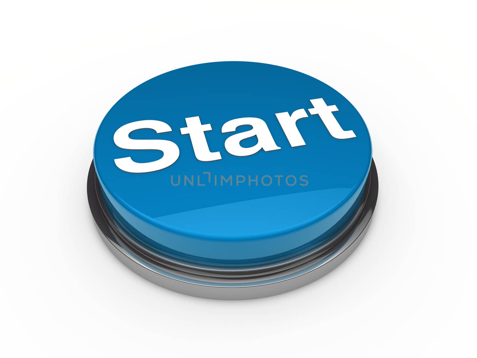 3d button start blue push technology press