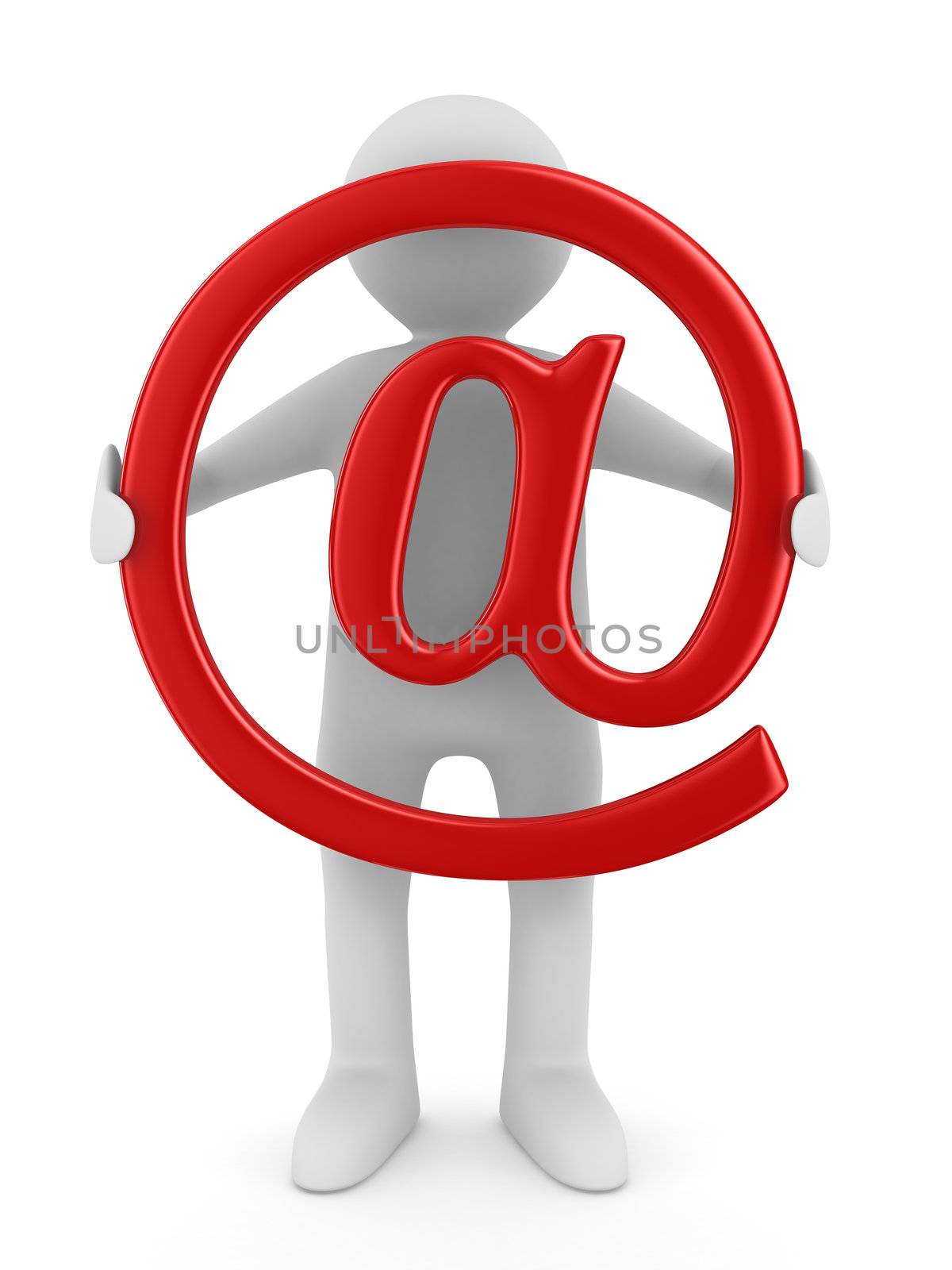 E-mail concept on white background. Isolated 3D image