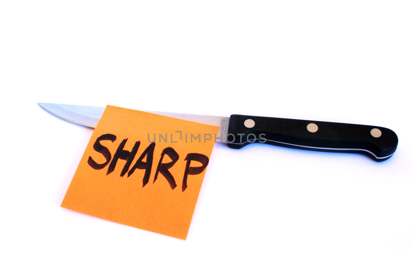 Metal knife isolated on the white background