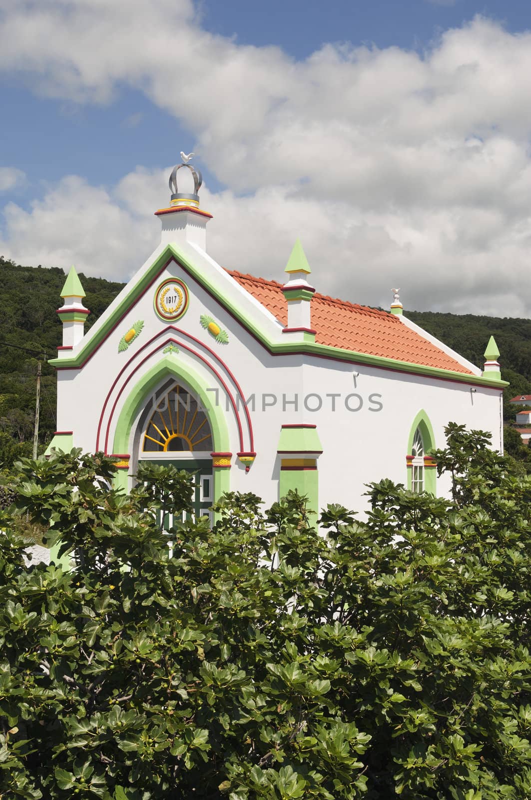 Small church named imperio in Pico island, Azores