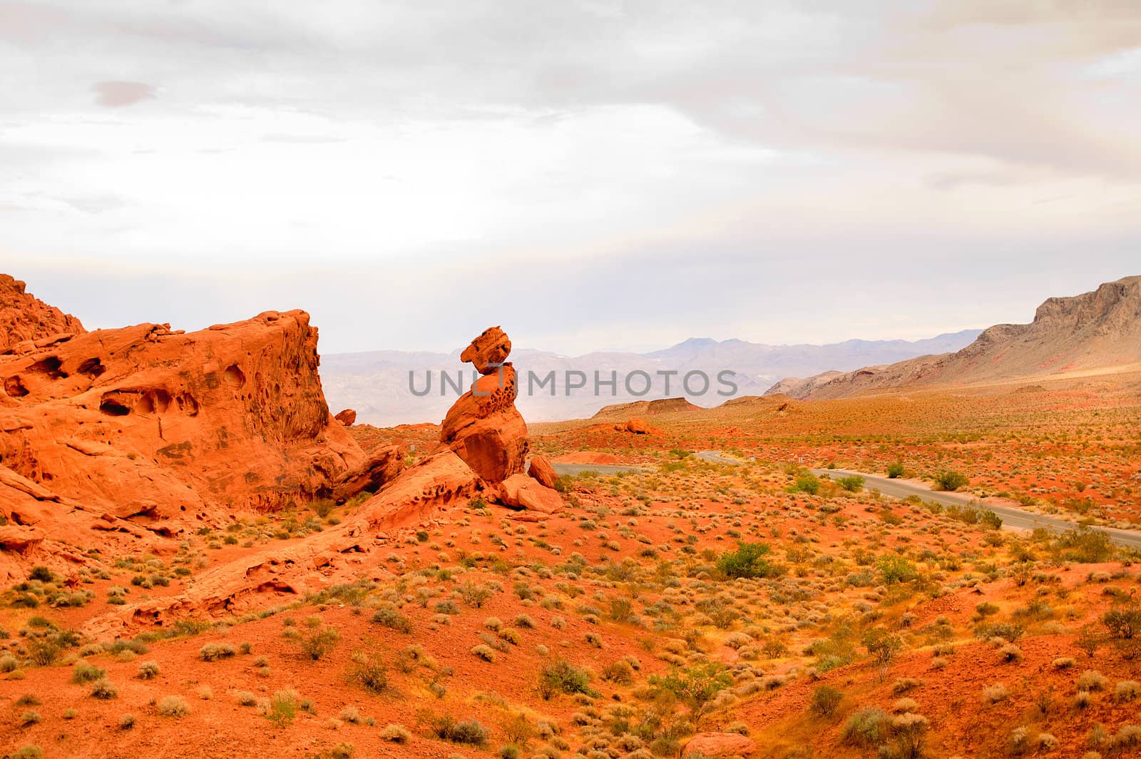 Scenic views of the State park "Valley of Fire" in Nevada