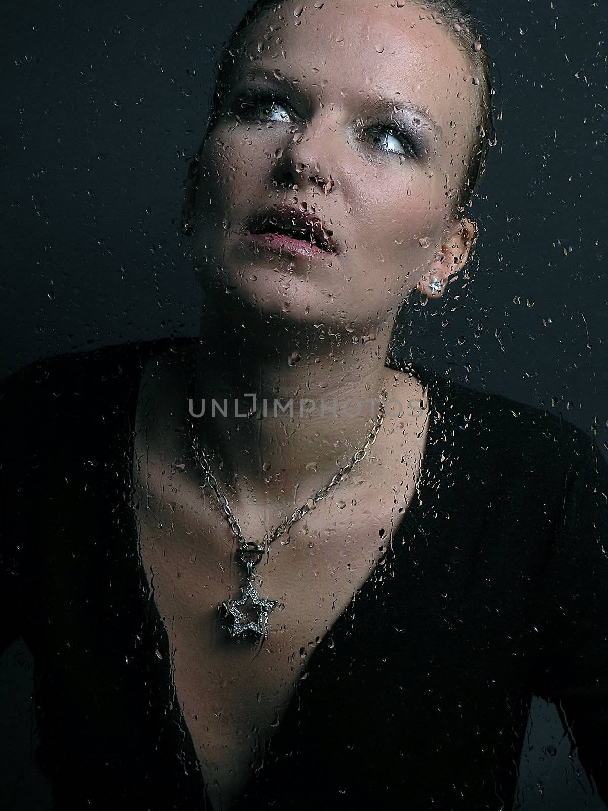 Woman on rain by adamr