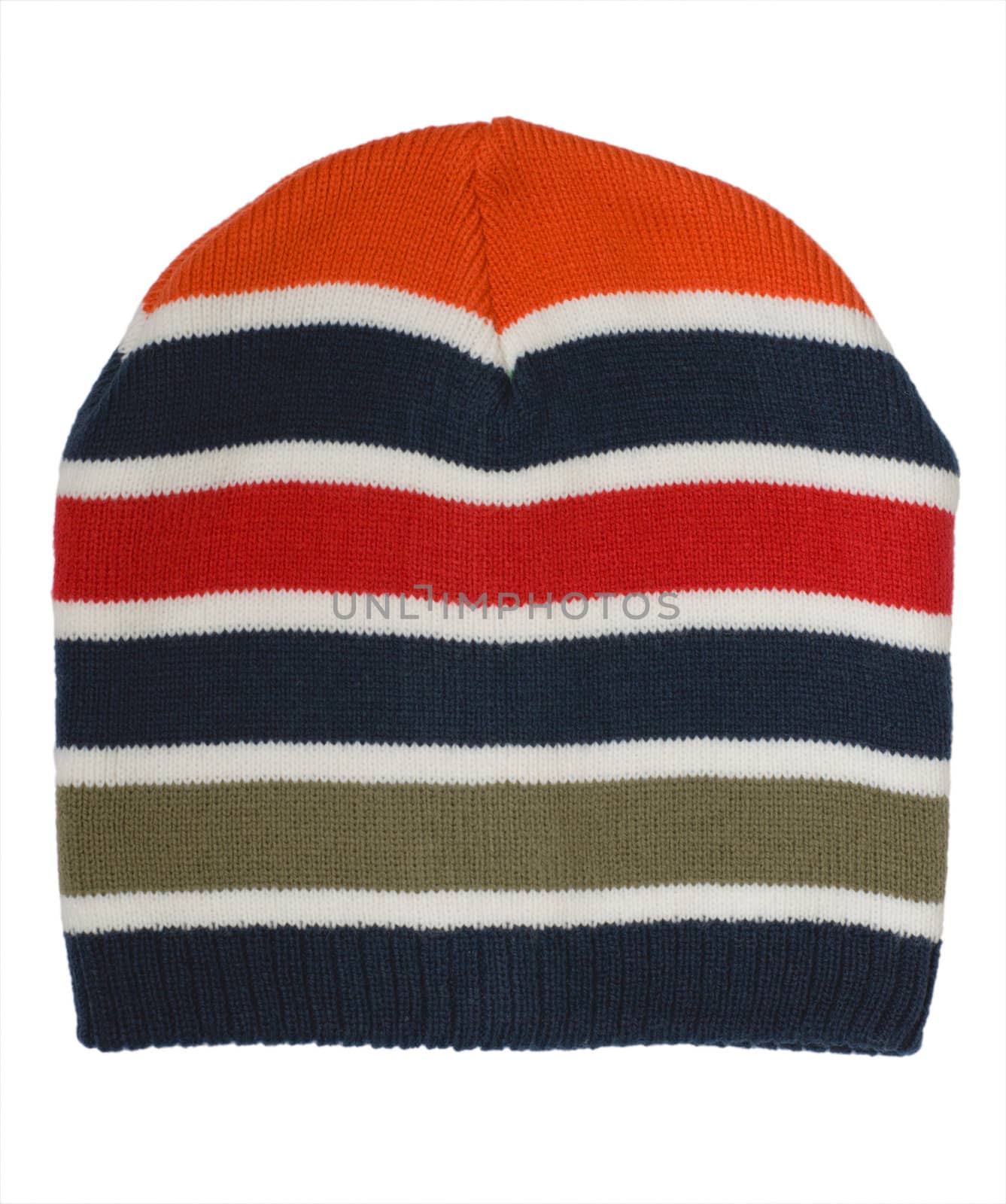 Children's autumn-winter colorful cap isolated