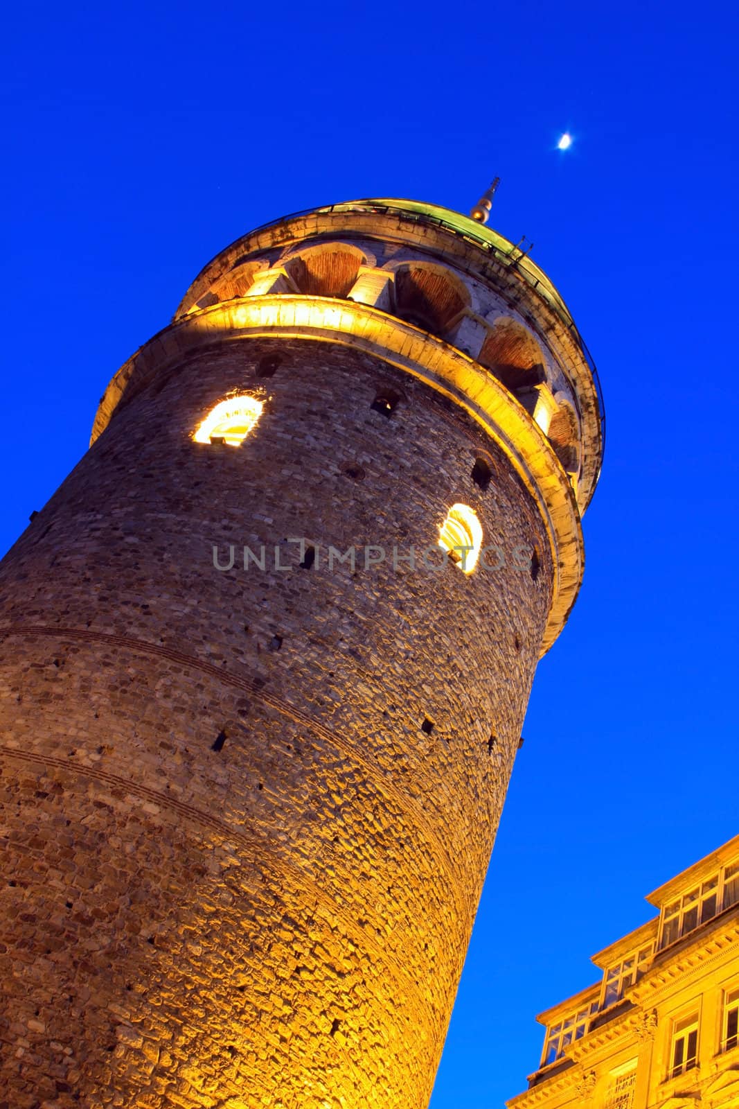 Ancient Galata Tower in Istanbul, Turkey.