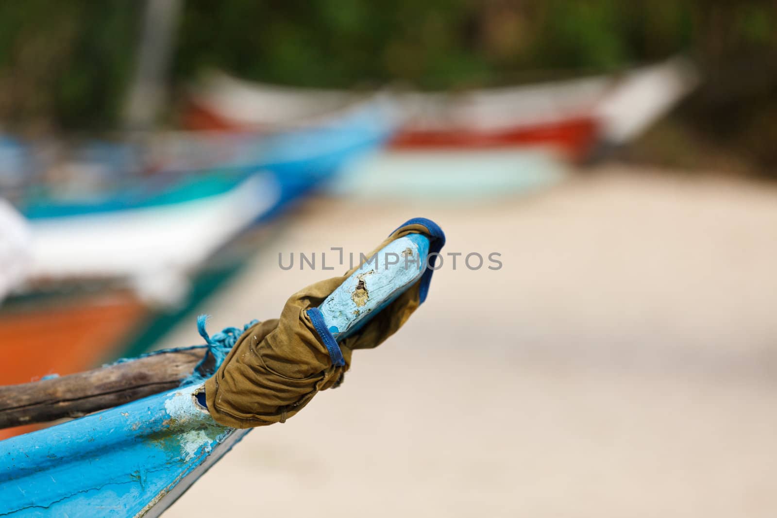 Fishing boats on beach by dimol