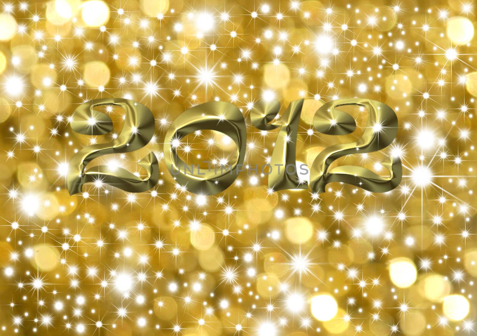 Christmas Card 2012, a gold background with stars