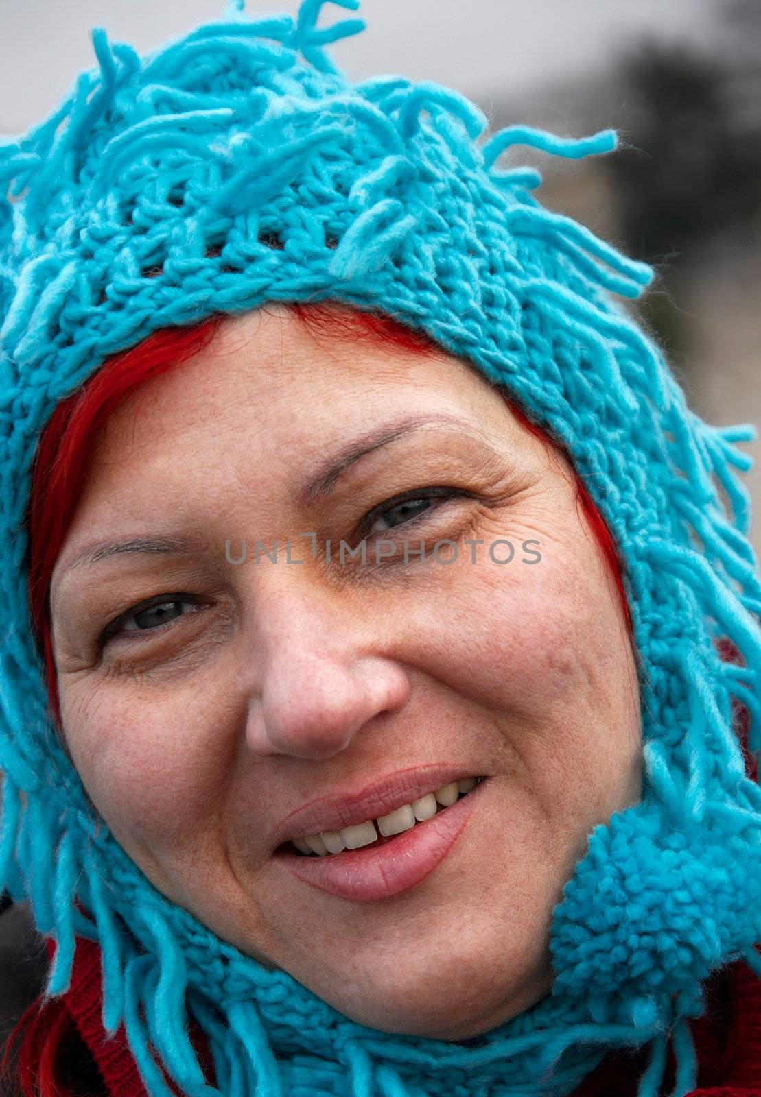 Woman in silly hat