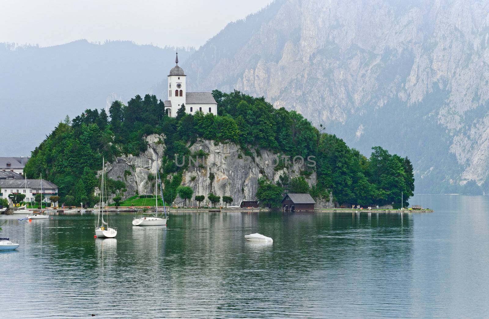 The Church at Lake Wolfgangsee. Salzkammergut. Austria