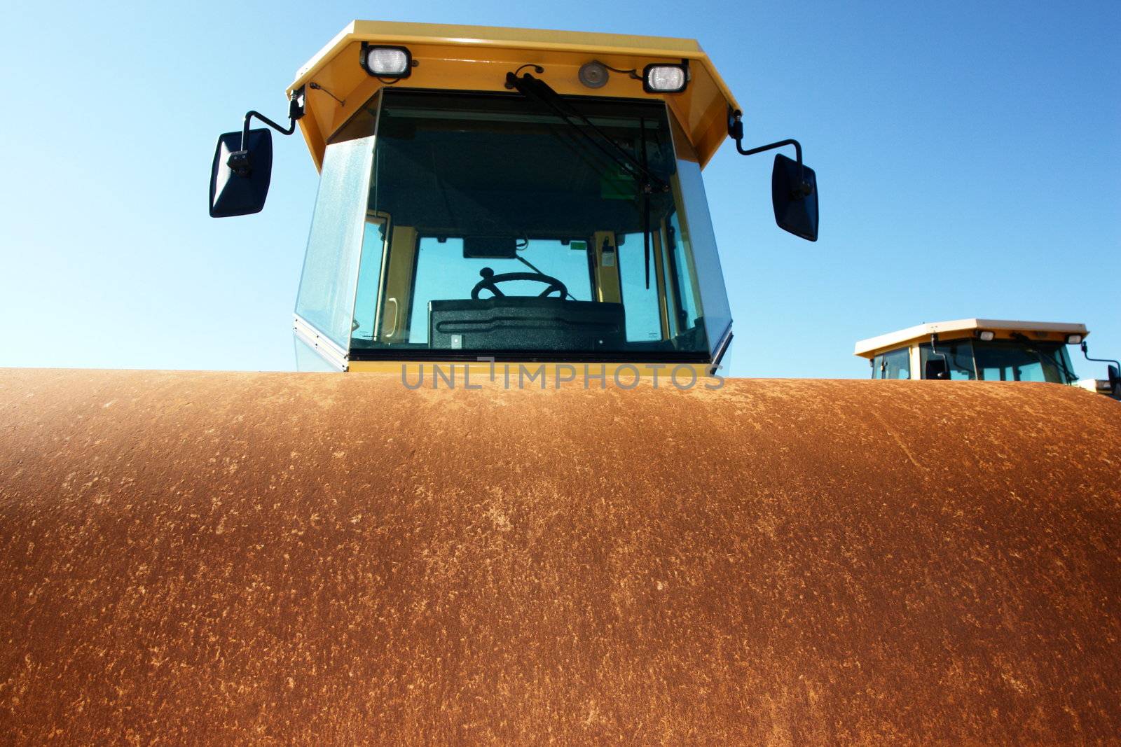 excavator on a building site on a sunny day