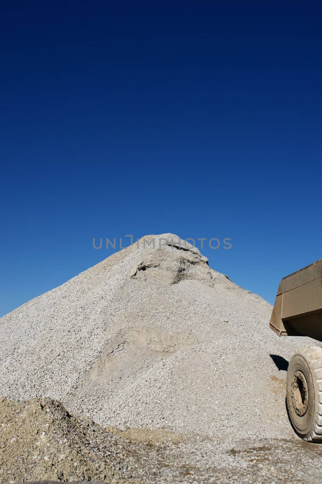 gravel on a building site on a sunny day