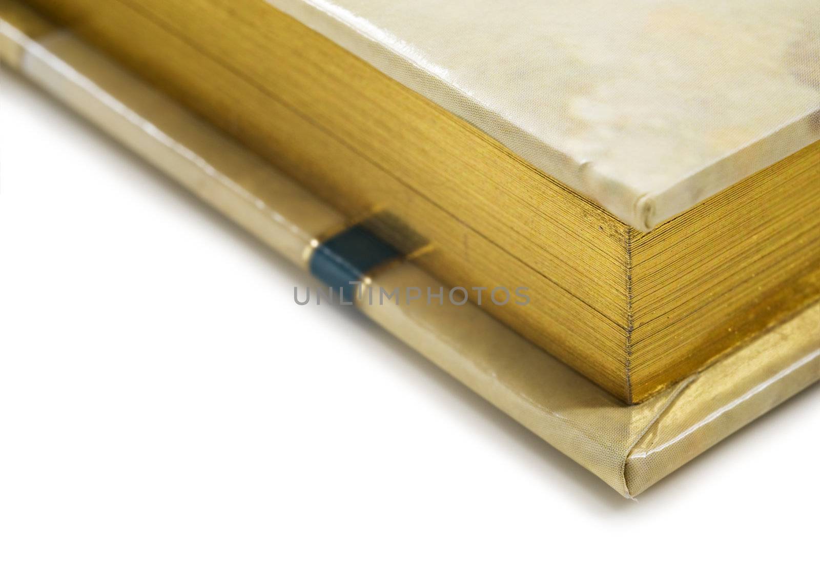 Close up of a golden colored journal