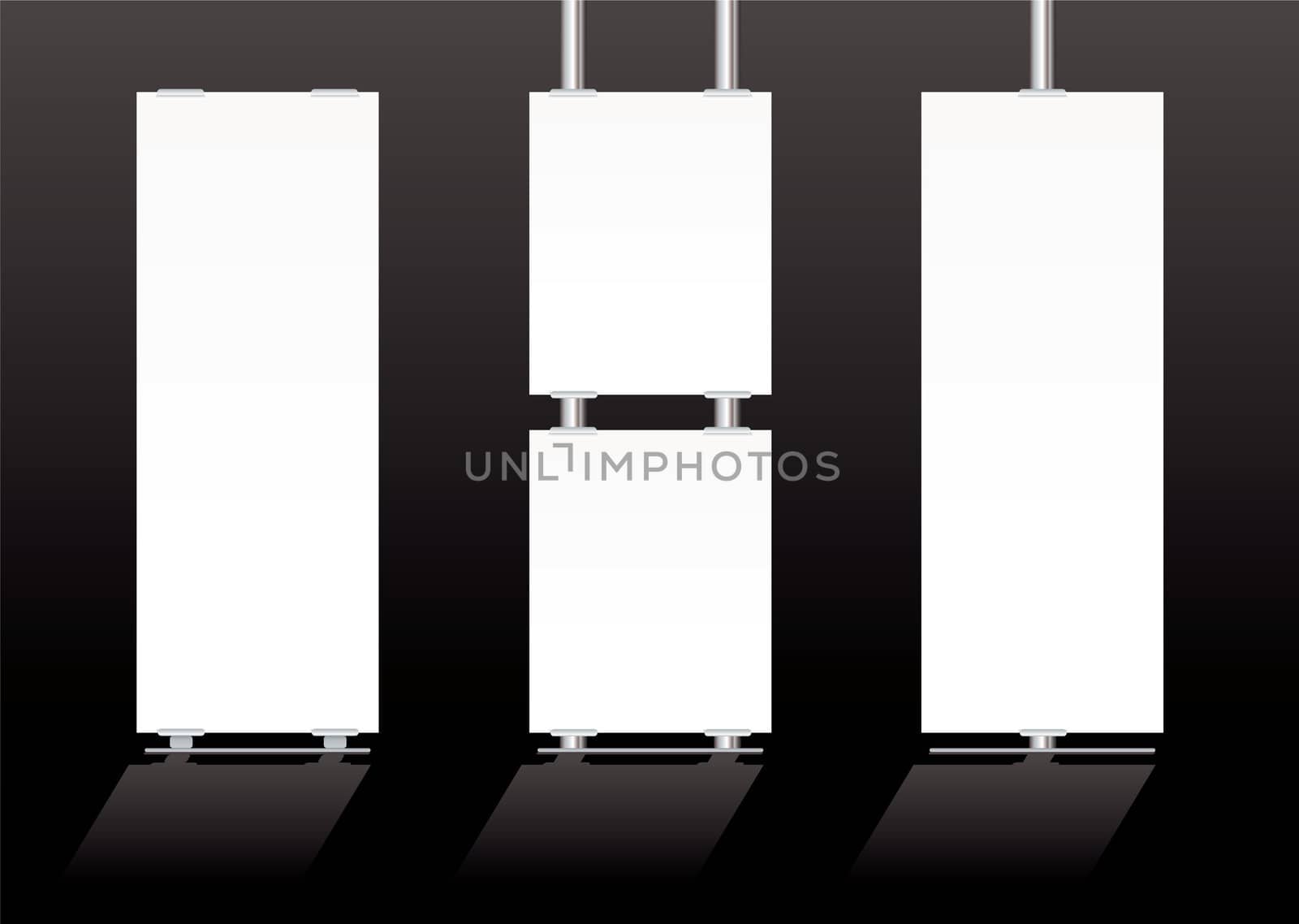 Blank white advertising banners ideal for expo or displays