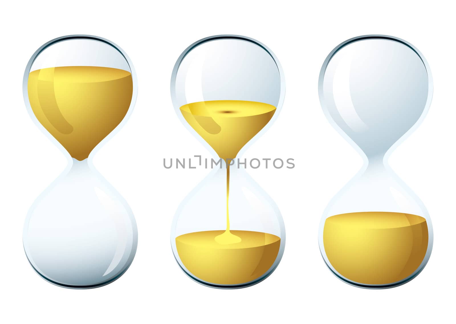 Glass egg timer with sand trickling for the perfect breakfast