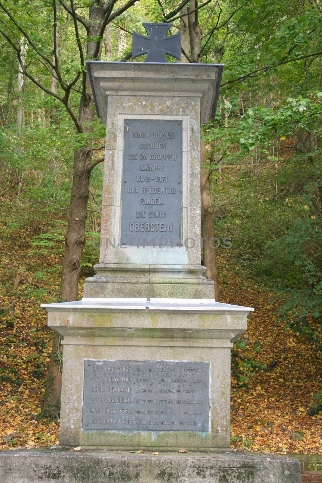 Gedenkstein an vergangene Kriege,im Wald aufgestellt	
Monument to past wars, situated in the forest