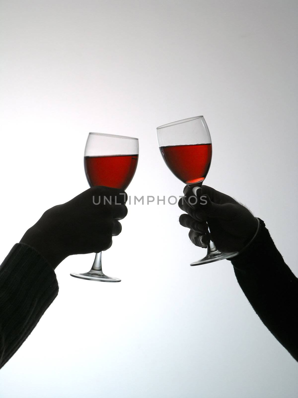Couple drinking red vine