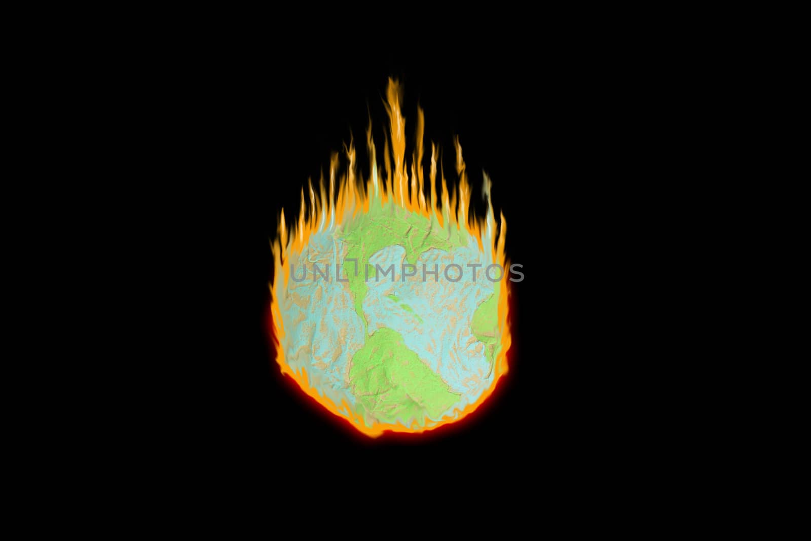 Fake globe in the fire  by stoonn