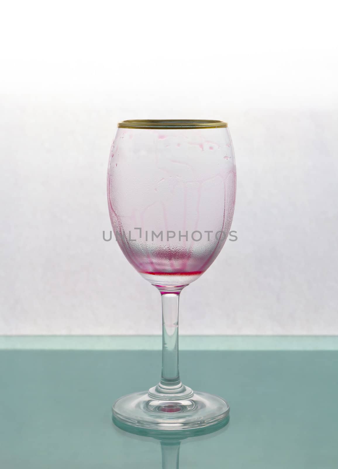 Red wine glass is empty