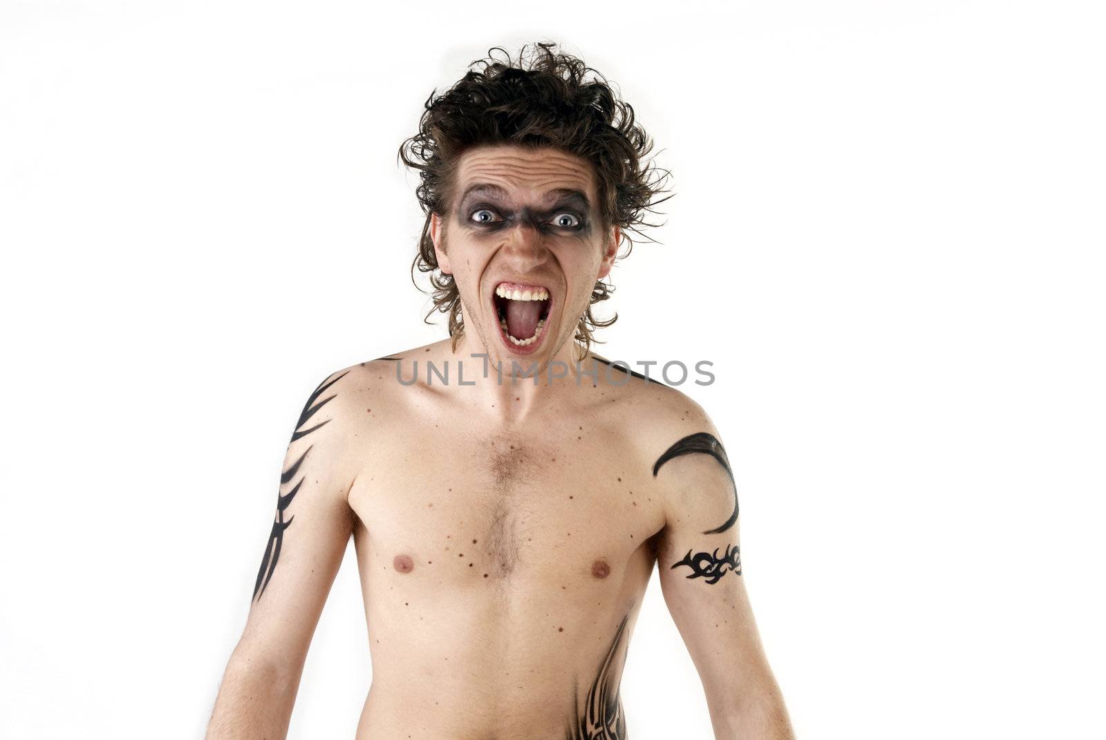 Man with tattoos posing