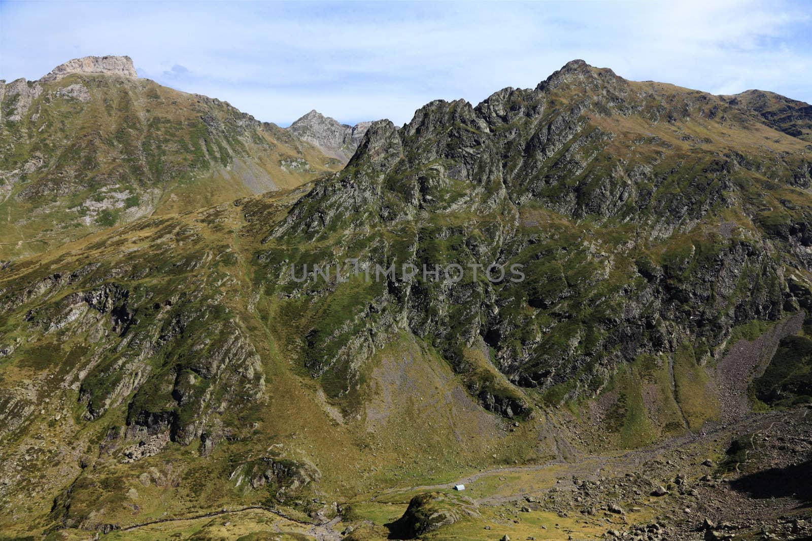 Beautiful mountain landscape located in Pyrenees Mountains in the vicinity of Lac D'Anglas.