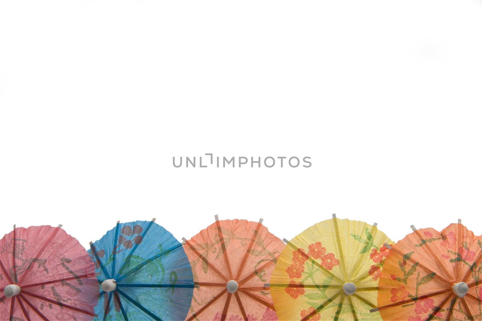 Some multi-coloured umbrellas for juice or icecream