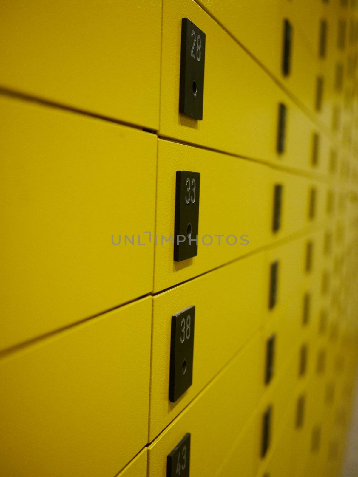 yellow private mail boxes at a post office in Croatia