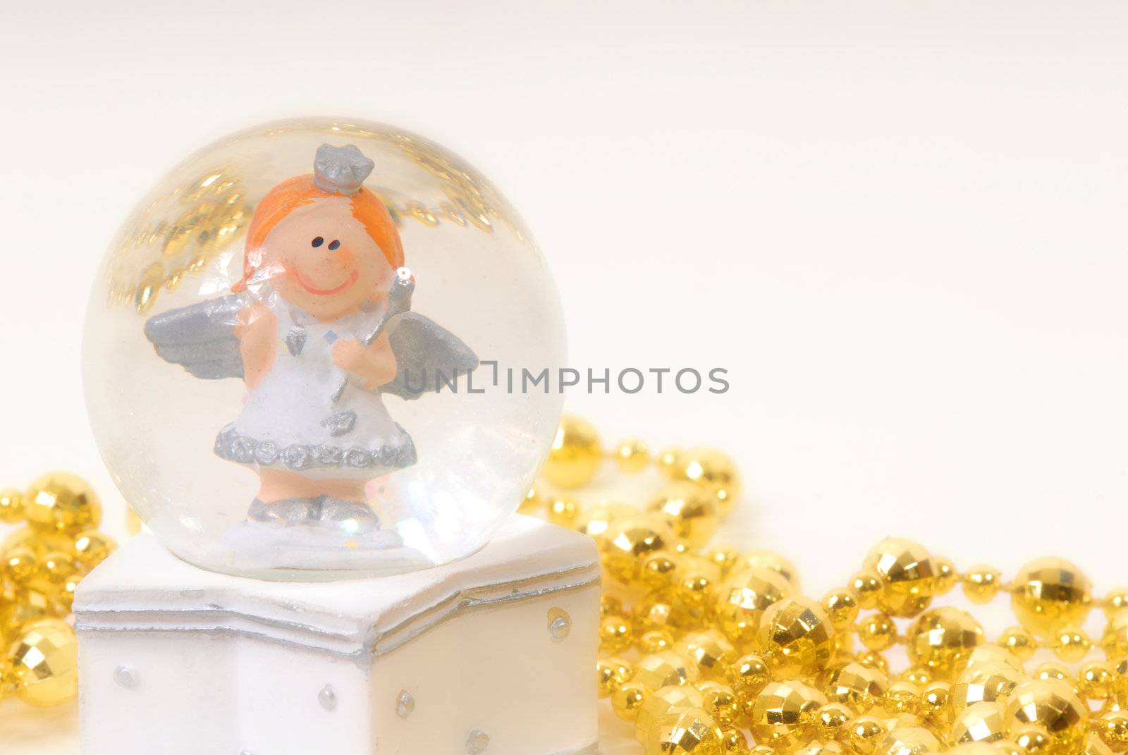 ball of water with fairy happy and golden garland